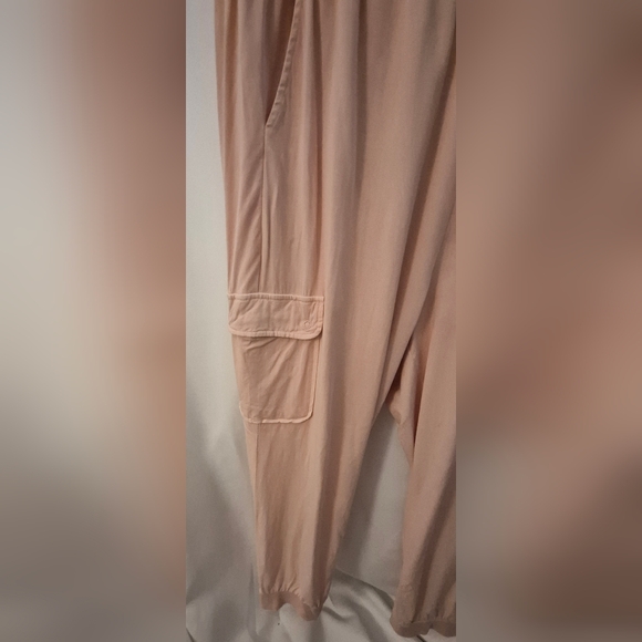 torrid Blush Drawstring Cargo Linen Straight-Leg Pants - Picture 3 of 7